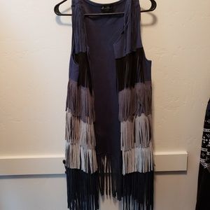 Western Wear Suede Fringe Vest